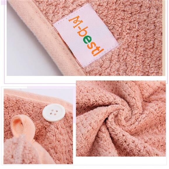 2 Pack Microfiber Hair Towel Wrap,Hair Drying Towel with Button, Towel - Picture 5 of 8